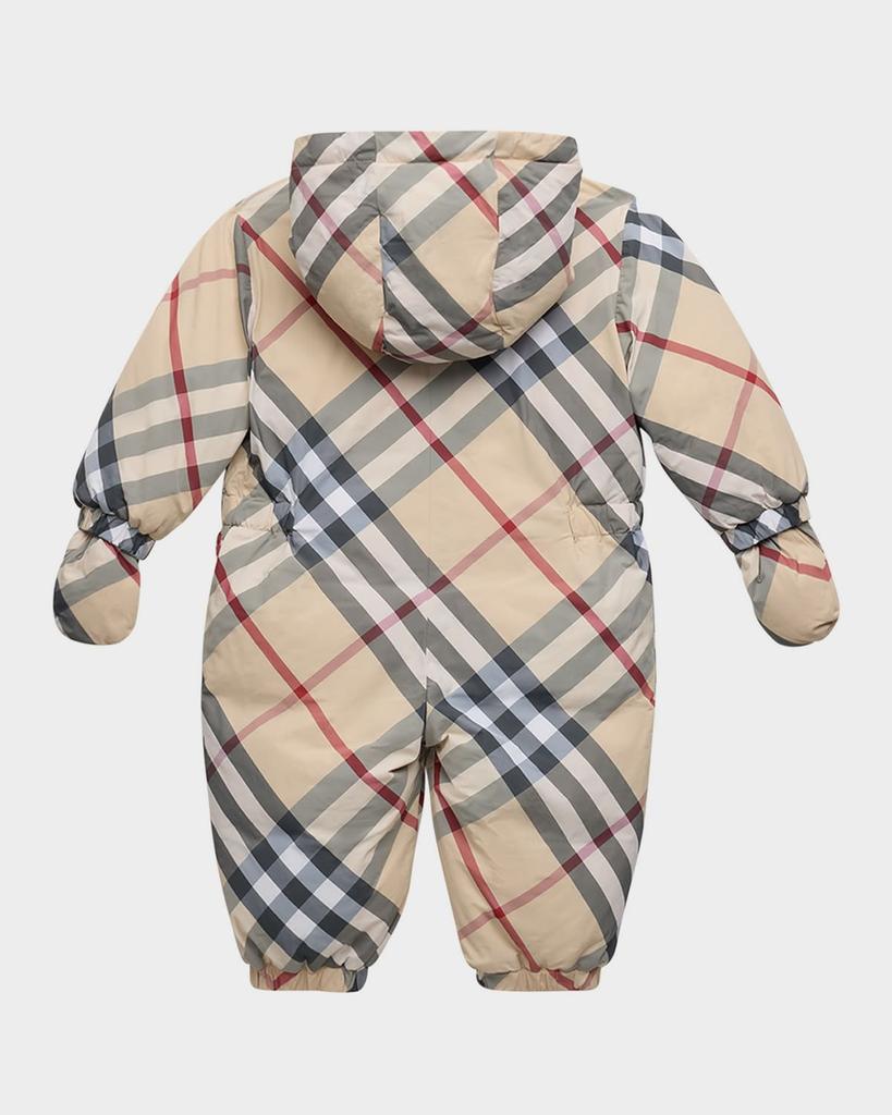 Burberry Kid's Robson Check-Print Puffer Suit, Size 3M-18M