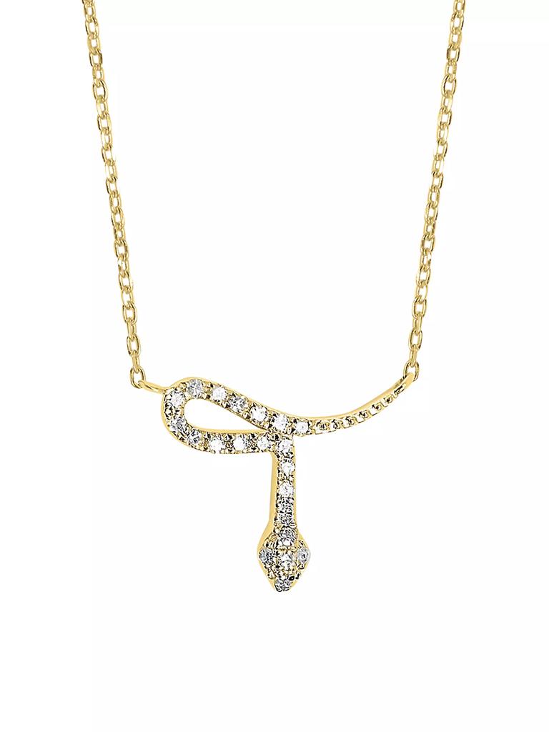 DJULA Magic Touch 18K Yellow Gold & Diamond Snake Pendant Necklace