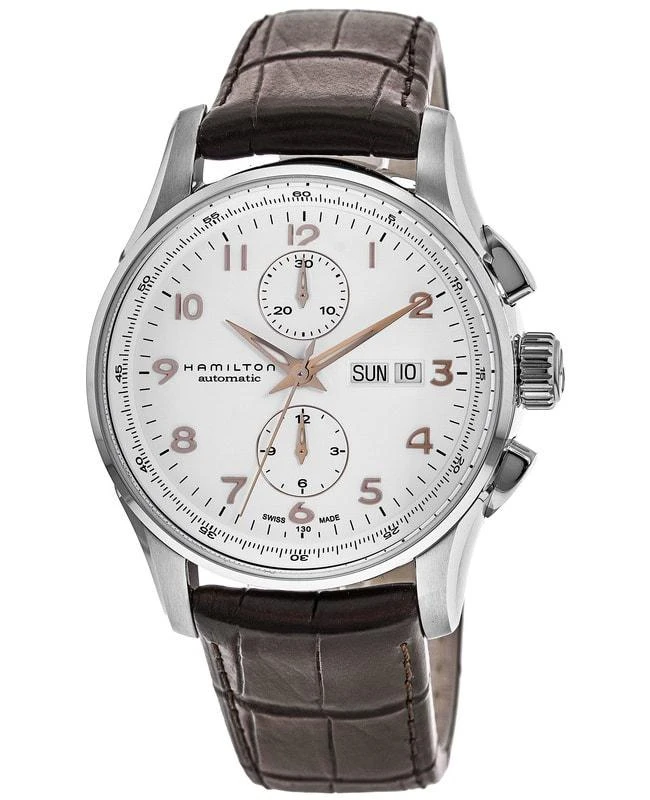 Hamilton Hamilton Jazzmaster Maestro Auto Chrono White Dial Leather Strap Men's Watch H32766513 1
