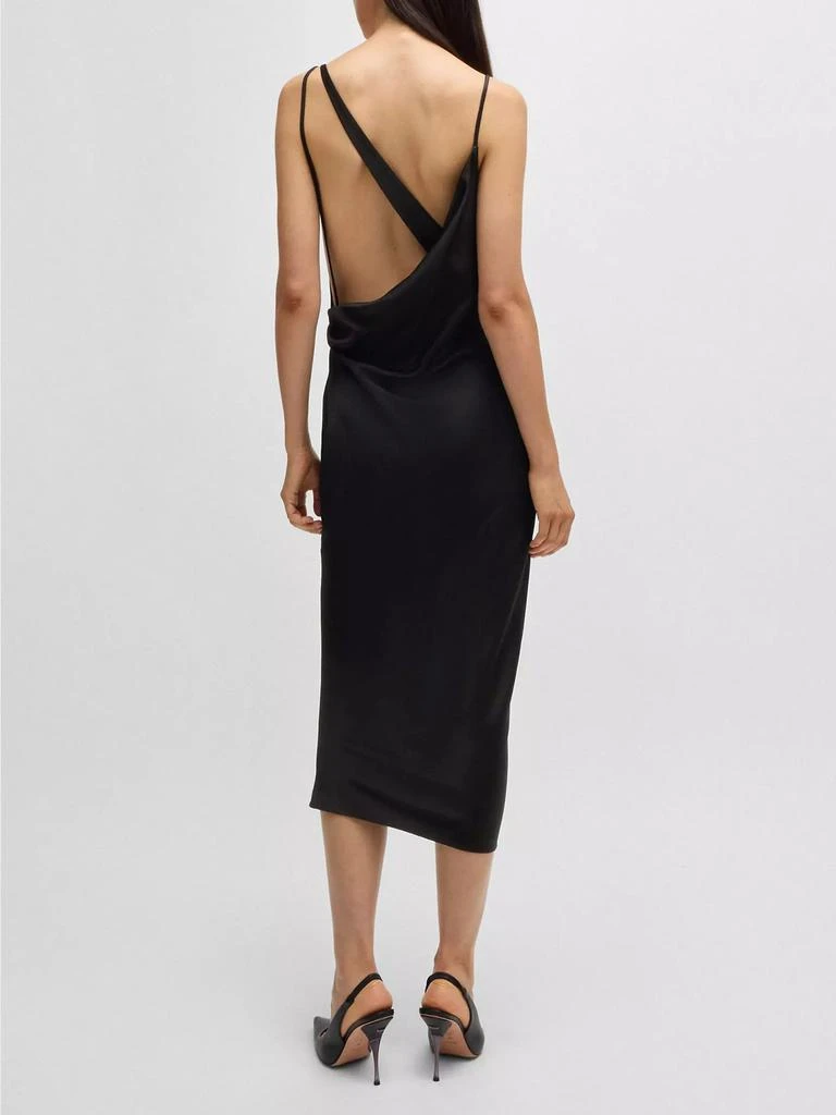 Hugo Boss Naomi x Boss Cocktail Dress with Asymmetric Draped Neckline 3