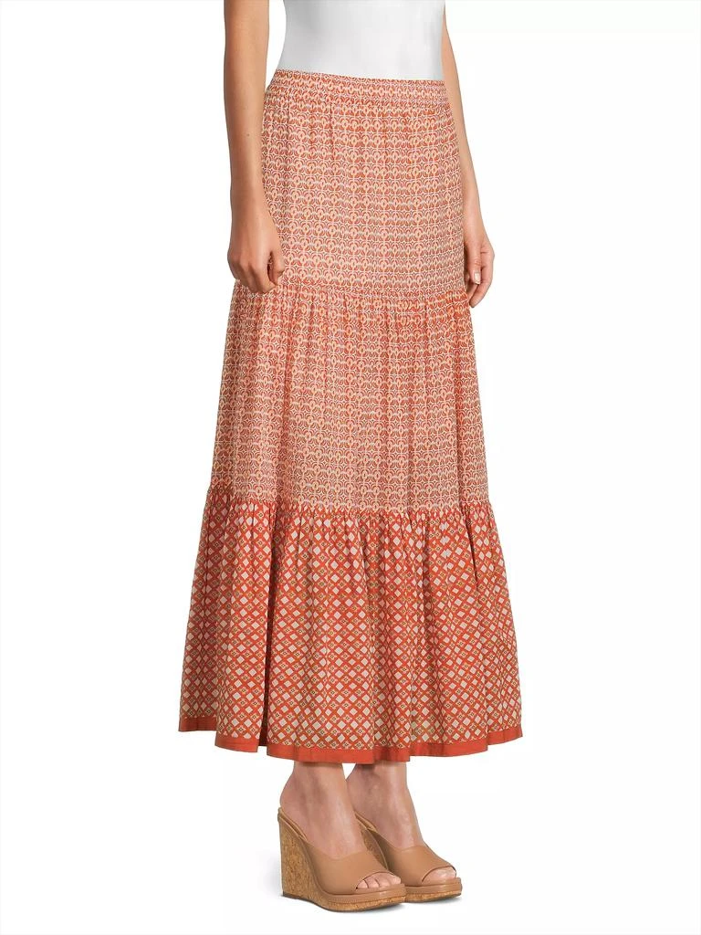 Ro's Garden Frilly Tiered Cotton Maxi Skirt 4