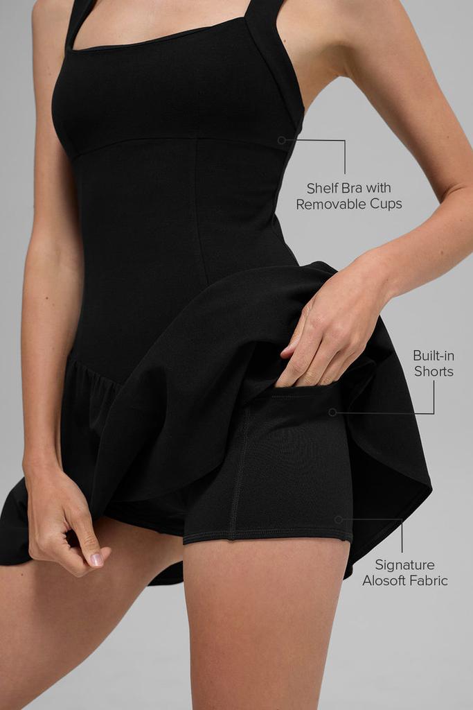 Alo Alosoft Break Point Tennis Dress - Black