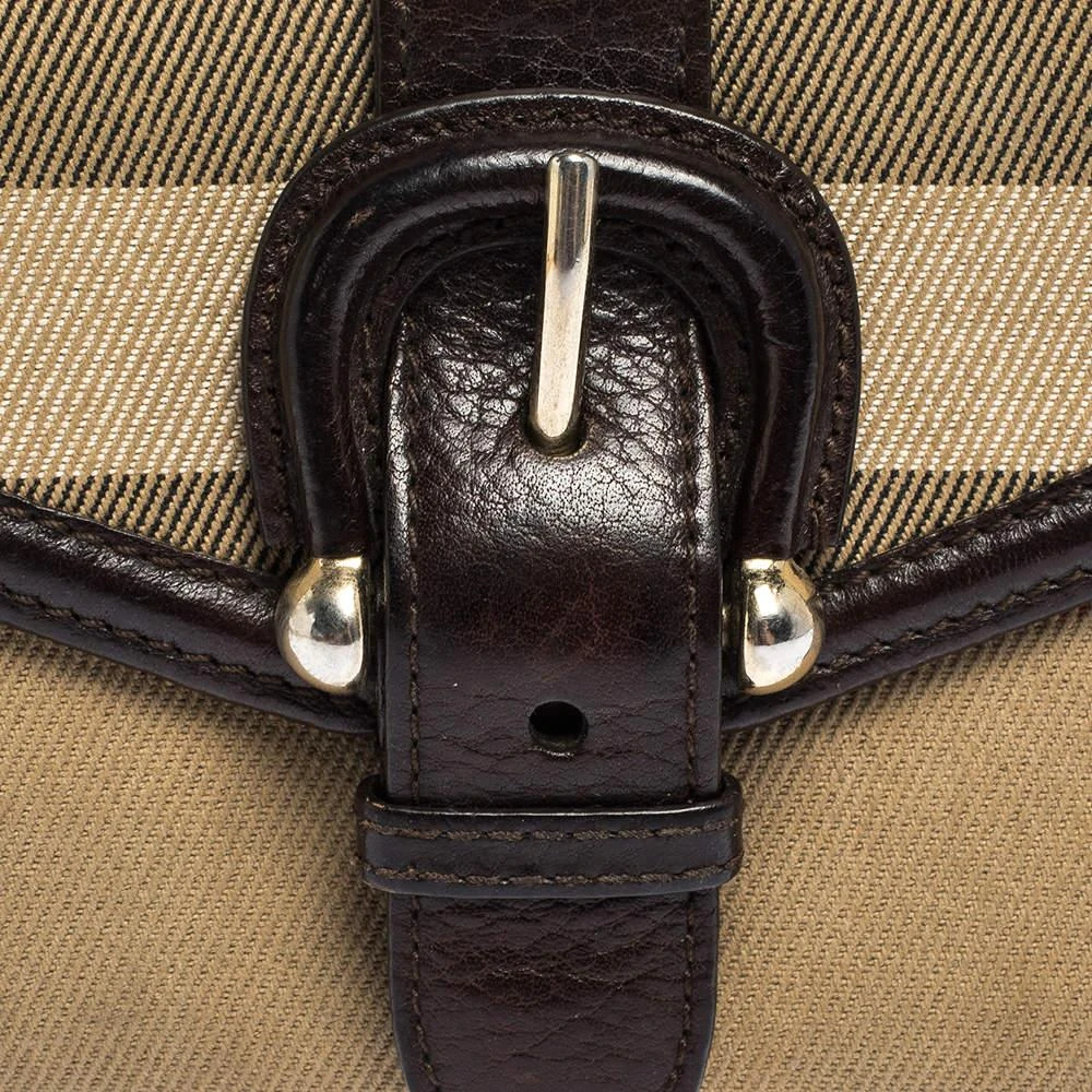 Burberry Burberry Brown/Beige Nova Check Canvas and Leather Buckle Compact Wallet 6