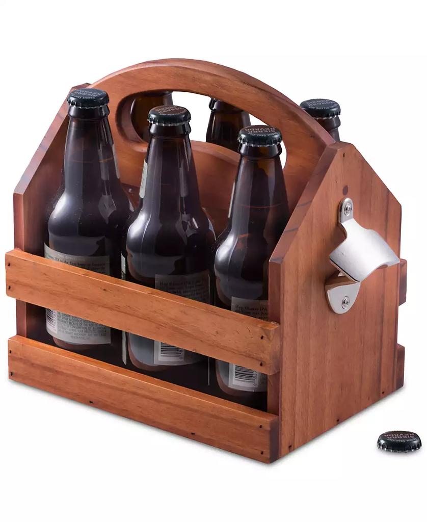 Bey-Berk 6-Pack Wooden Caddy