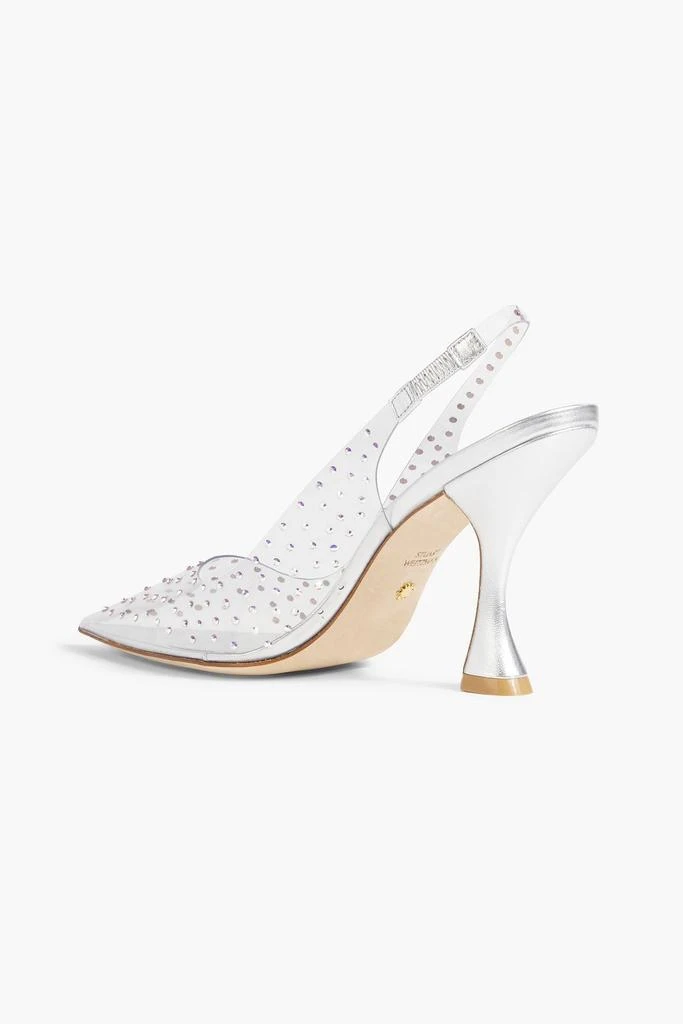Stuart Weitzman Glam X Curve 100 crystal-embellished PVC slingback pumps 3