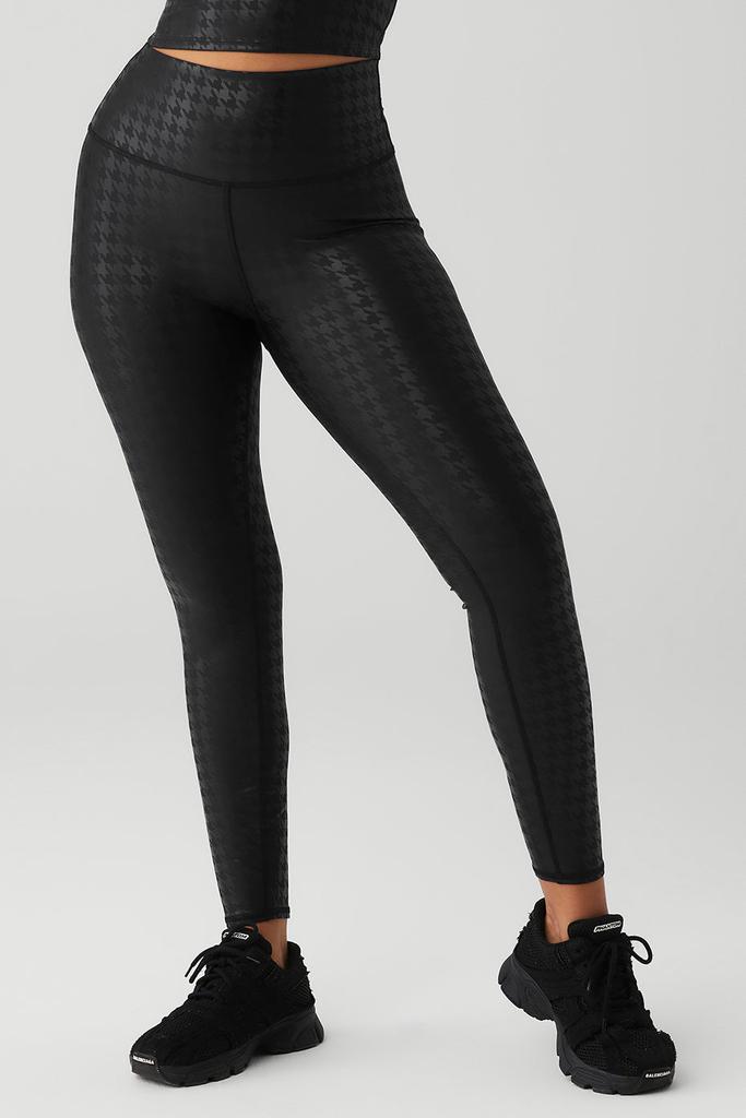 Alo Yoga Airlift High-Waist Glimmer Houndstooth Legging - Black