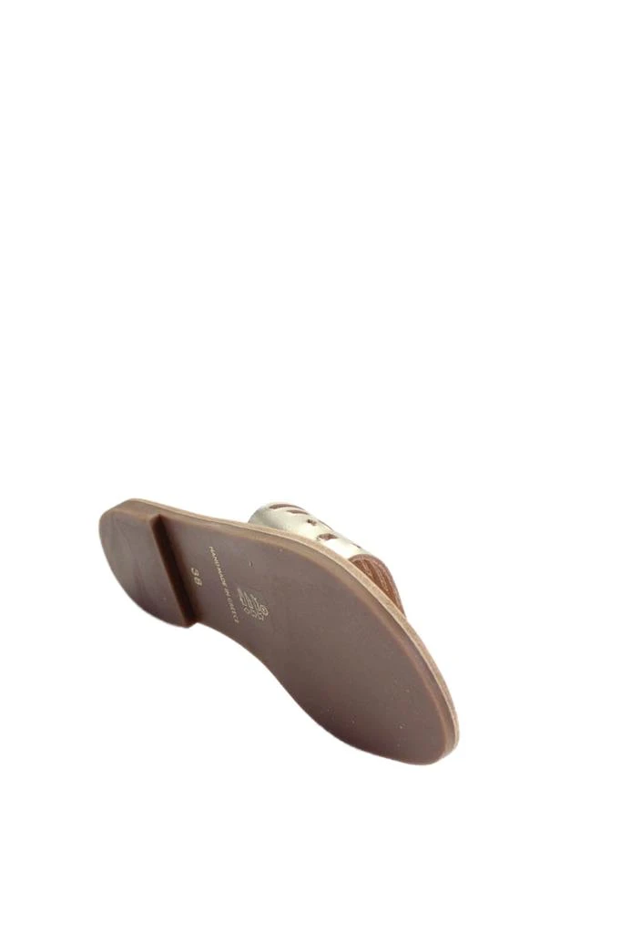 Designer Zoes Athens Women's Open Toe Slip-On Flat Handmade Sandals Gold 4