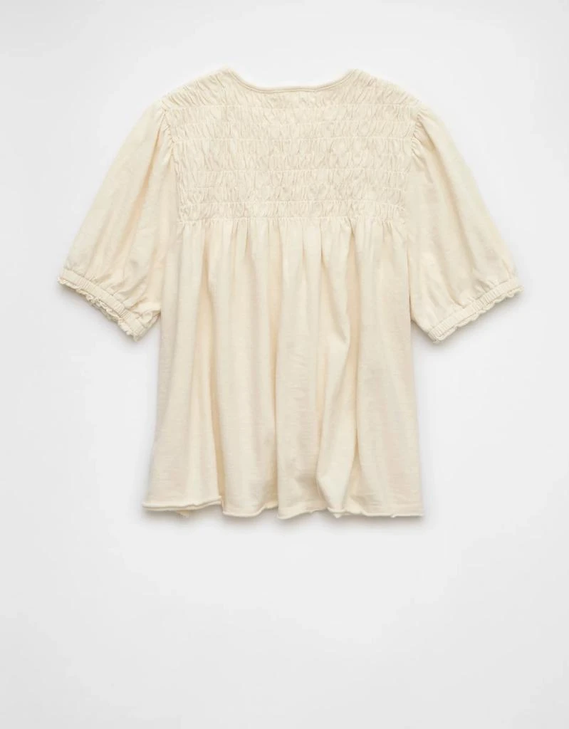 AE AE Sunchaser Knit Puff Sleeve Smocked T-Shirt 4