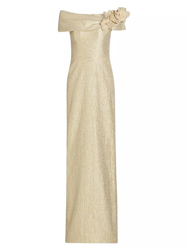 Teri Jon Off-the-Shoulder Jacquard Column Gown 1