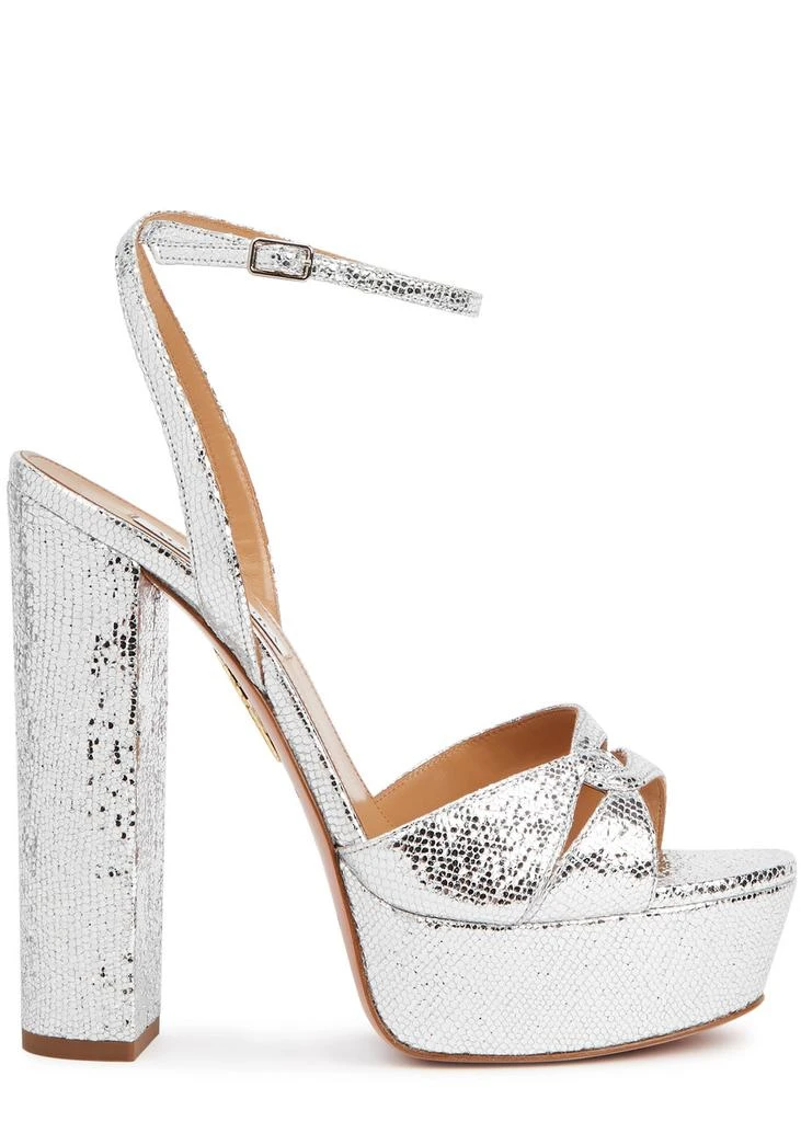 Aquazzura Sinner 140 lizard-effect leather platform sandals 1