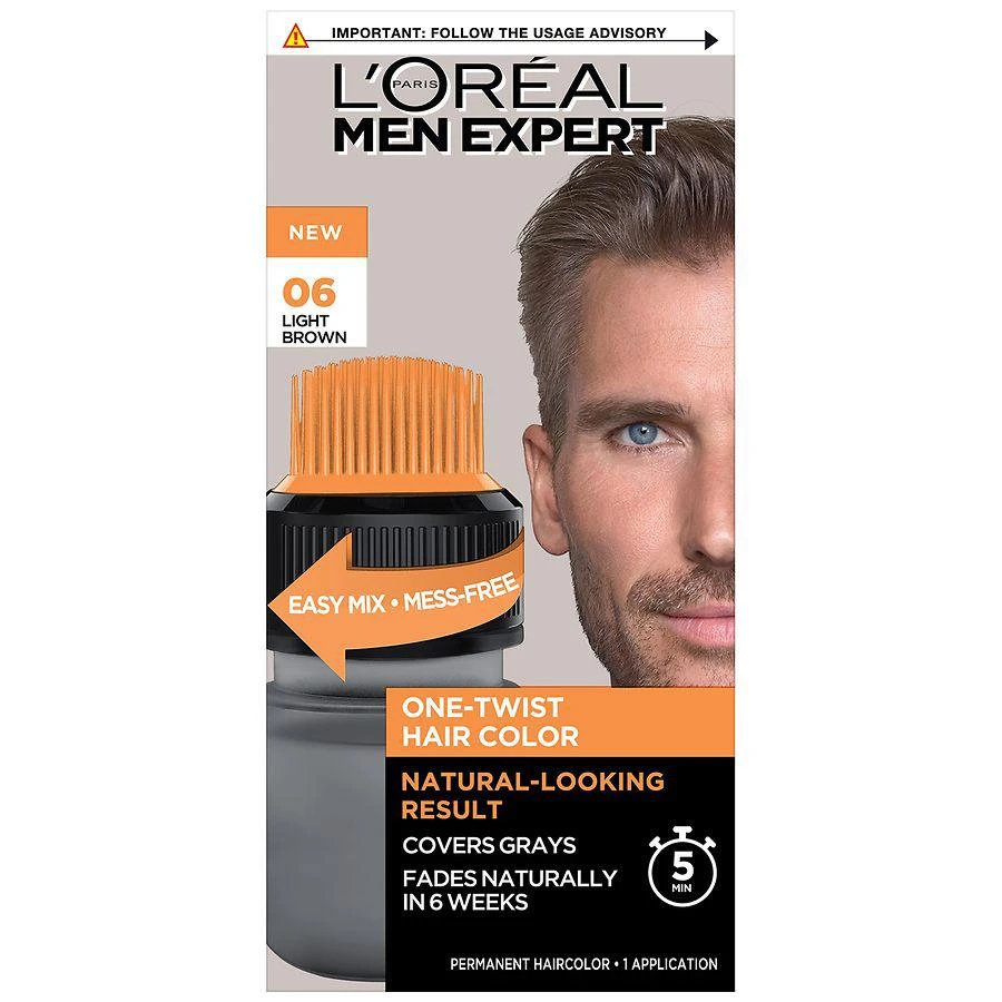 L'Oreal Paris Men's Expert Easy Apply One-Twist Permanent Men's Hair Color, Gray Coverage 1