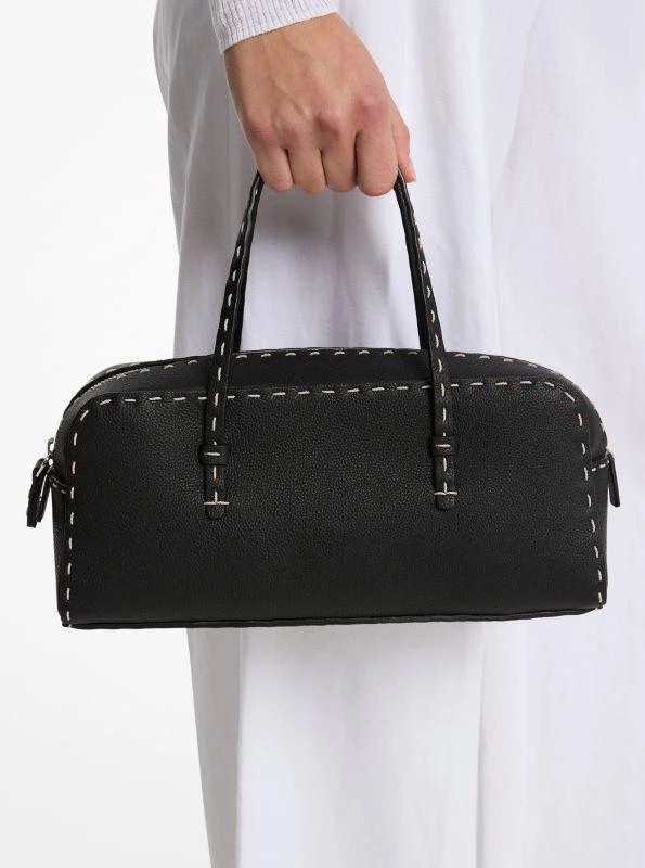 Michael Kors Roberta Hand-Stitched Pebbled Leather Satchel 3