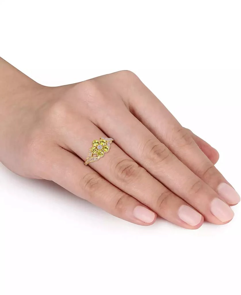 Macy
s Yellow Sapphire (3/4 ct. t.w.) 
Diamond (1/6 ct. t.w.) Flower Ring in 10k Gold 2