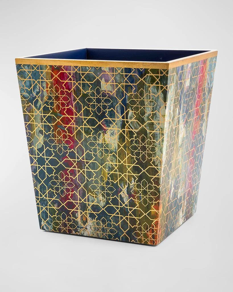 MacKenzie-Childs Mosaic Abstract Lacquer Waste Bin 2