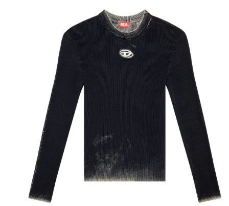 Diesel BLACK RIBBED KNIT SWEATER 5