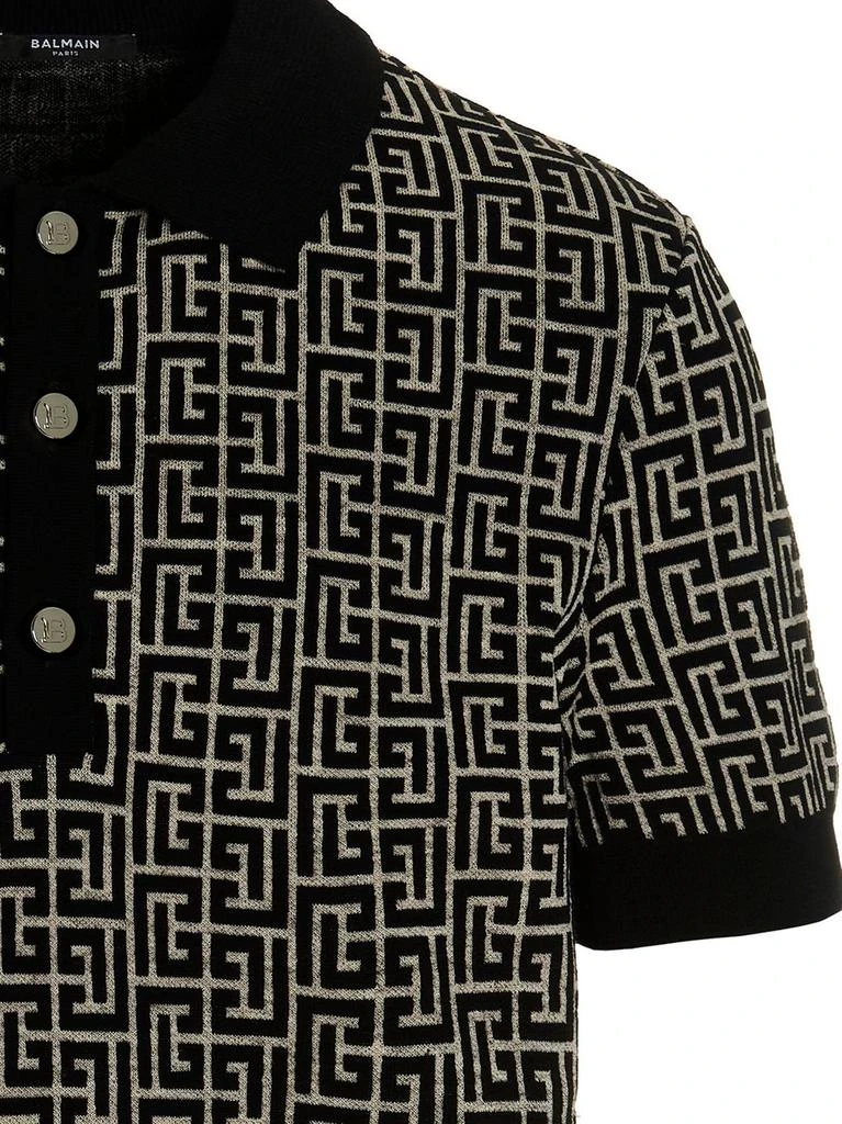 Balmain Balmain Monogram Print Polo Shirt 3