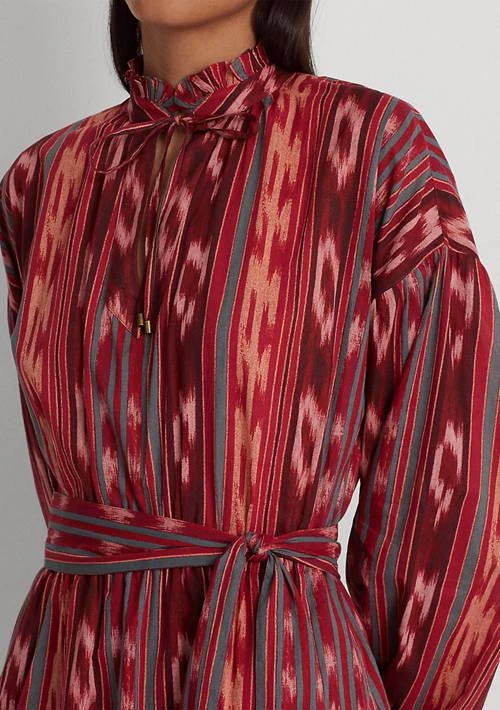 Ralph Lauren Ralph Lauren Petite Geo Stripe Belted Cotton Voile Dress 3