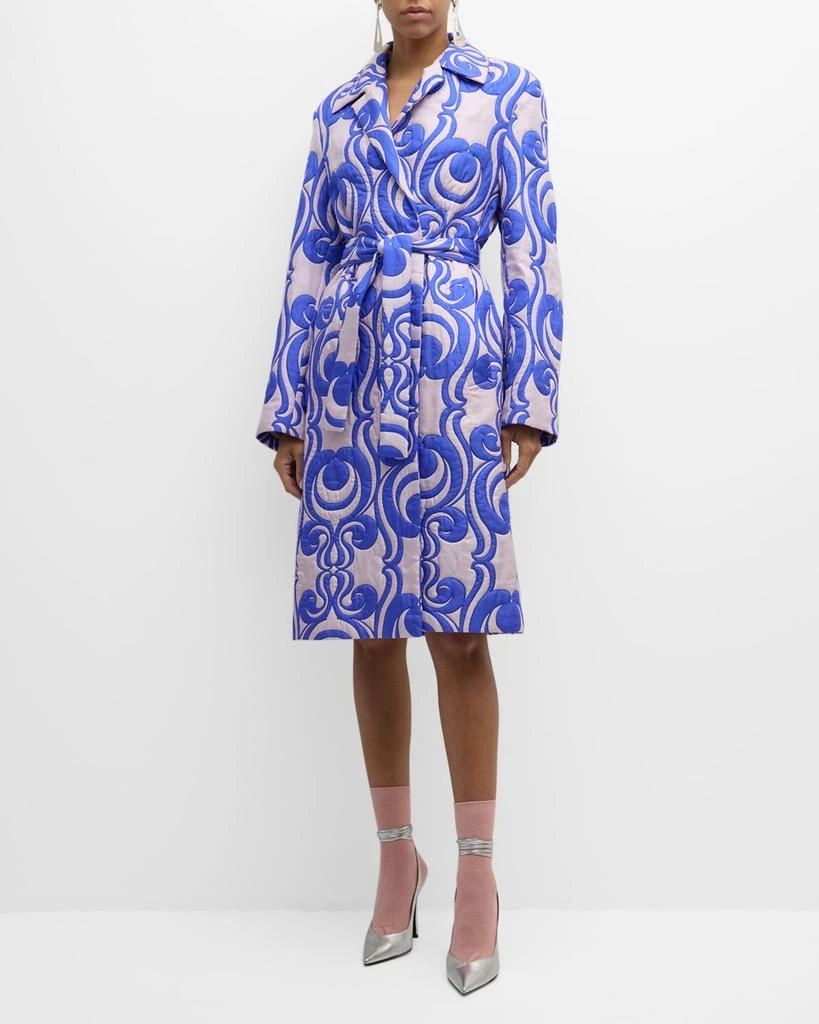 Dries Van Noten Roltas Embroidered Coat with Tie Belt 3