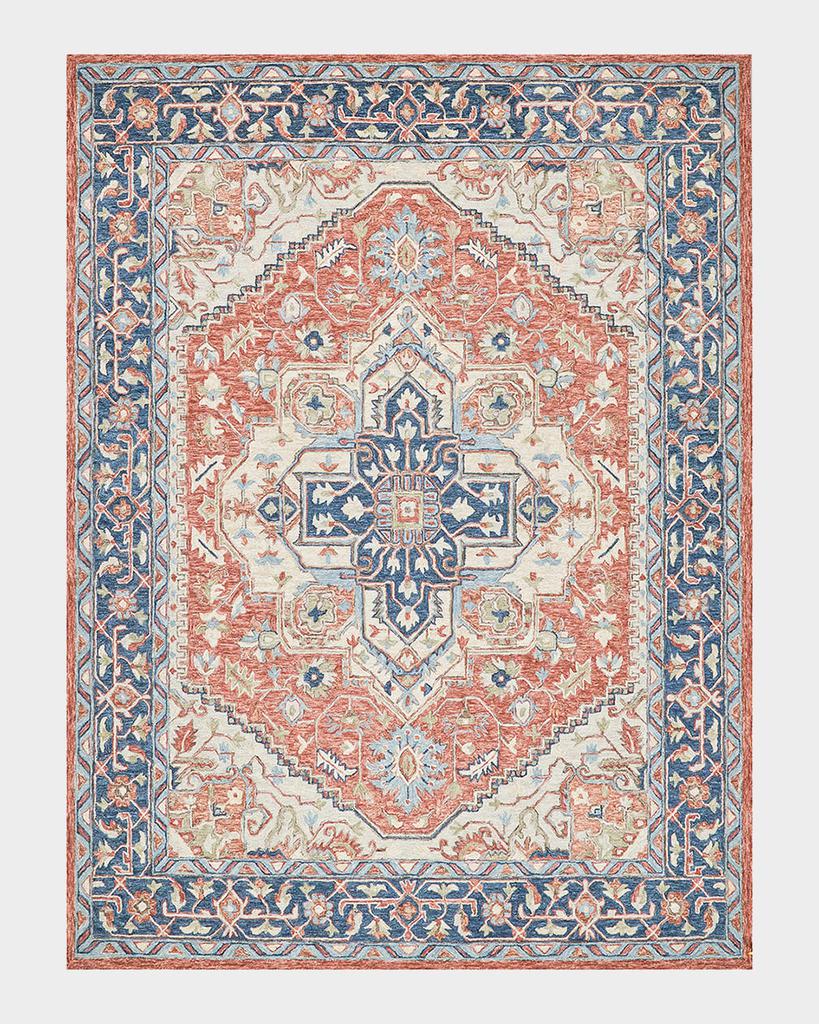 Exquisite Rugs Richmond Serapi Hand-Tufted Red/Blue Rug, 10' x 14'