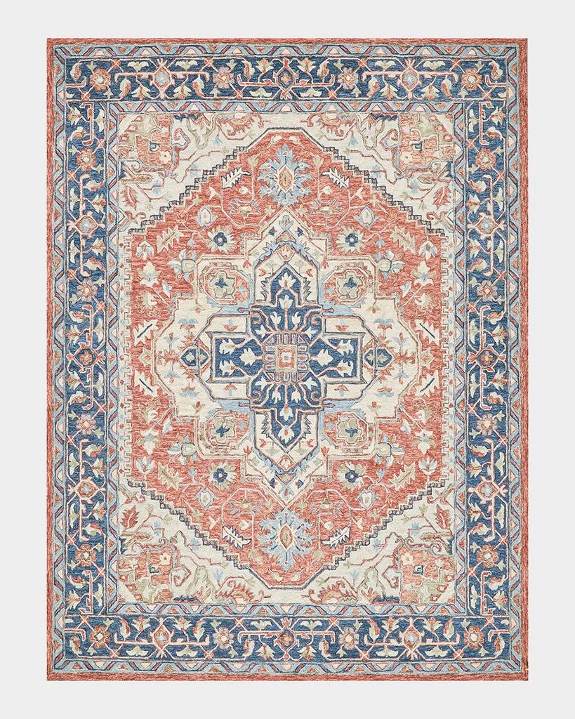 Exquisite Rugs Richmond Serapi Hand-Tufted Red/Blue Rug, 10' x 14' 1