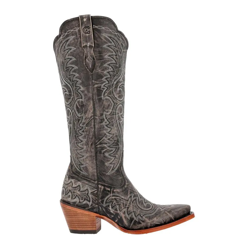 Durango Crush Embroidered Snip Toe Zippered Cowboy Boots