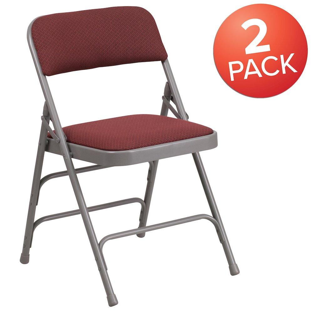 Flash Furniture 2 Pack Triple Braced 
Double Hinged Burdy Fabric Metal Folding Chair