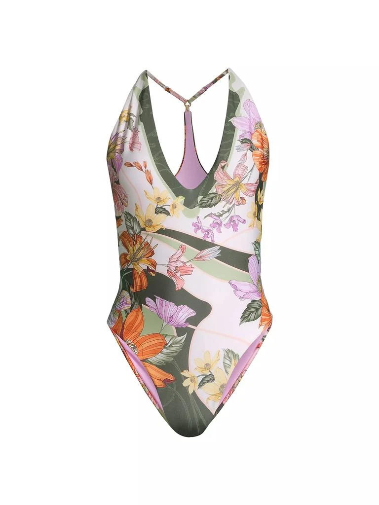 Agua Bendita Aloe Vitreo Floral Racerback One-Piece Swimsuit 1