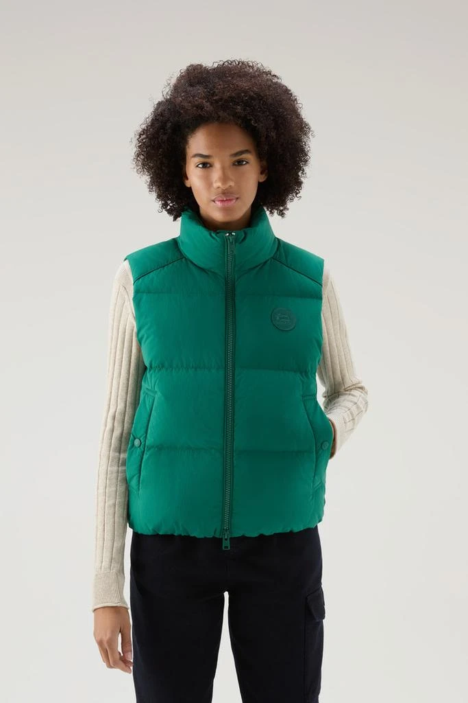 WOOLRICH Quilted Vest in Eco Taslan Nylon - Women - Green 1