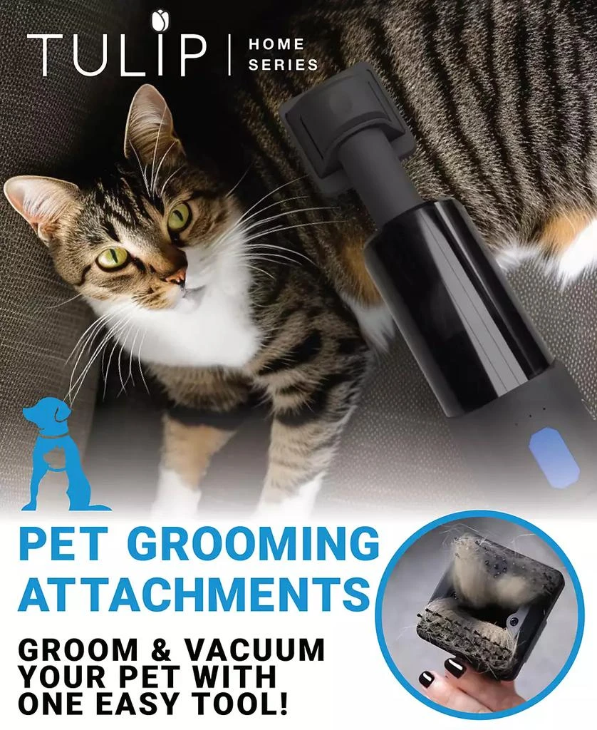 Tulip Innovations Snapdragon Cordless  Rechargeable Handheld Foldable Vacuum, 8 in 1 Hand Vac, Pet Grooming Attachments, Inflate/Deflate 4