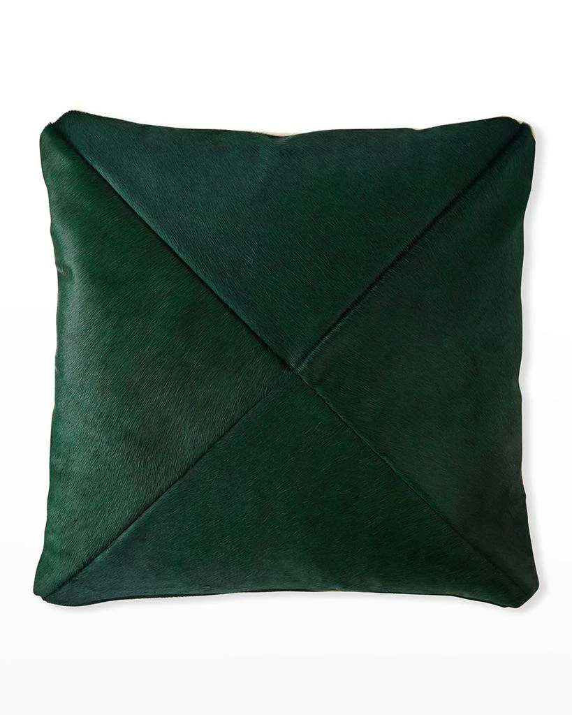 Massoud Mitered Hair Hide Pillow, 22"Sq. 3