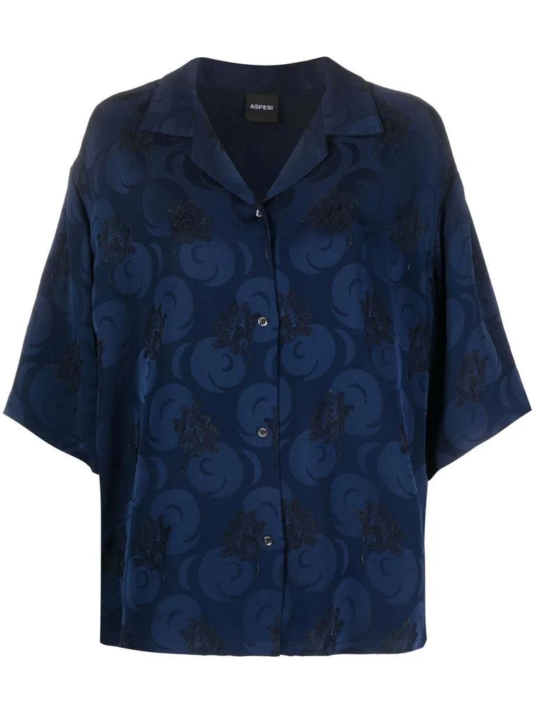 ASPESI floral-embroidered blouse - women -  -  - Blue 1