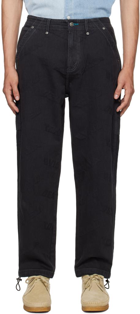 Evisu Black Seagull Cargo Pants