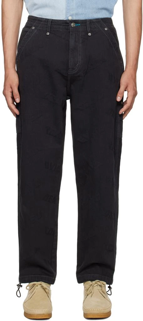 Evisu Black Seagull Cargo Pants 1