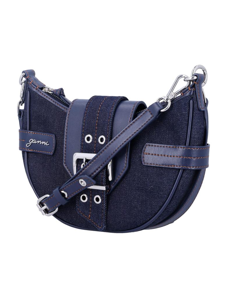 Ganni Bucky Bag Small Crossbody Denim - Crossbody Bags