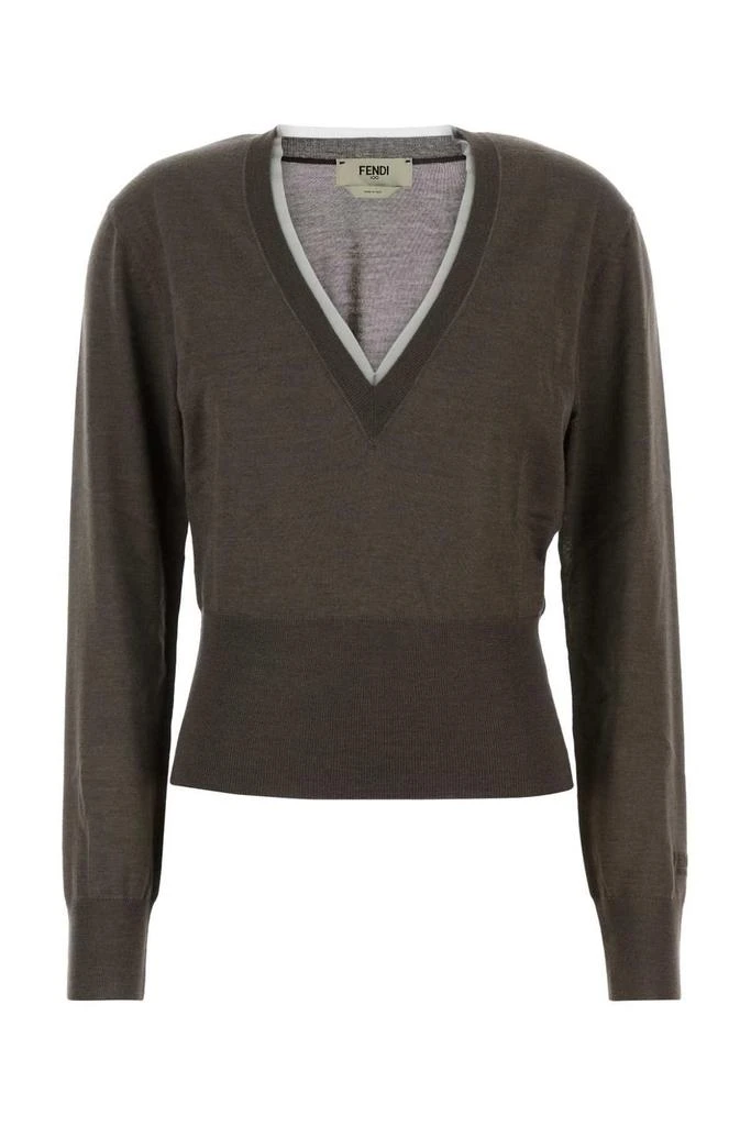 Fendi Fendi V-Neck Long Sleeved Jumper from Cettire