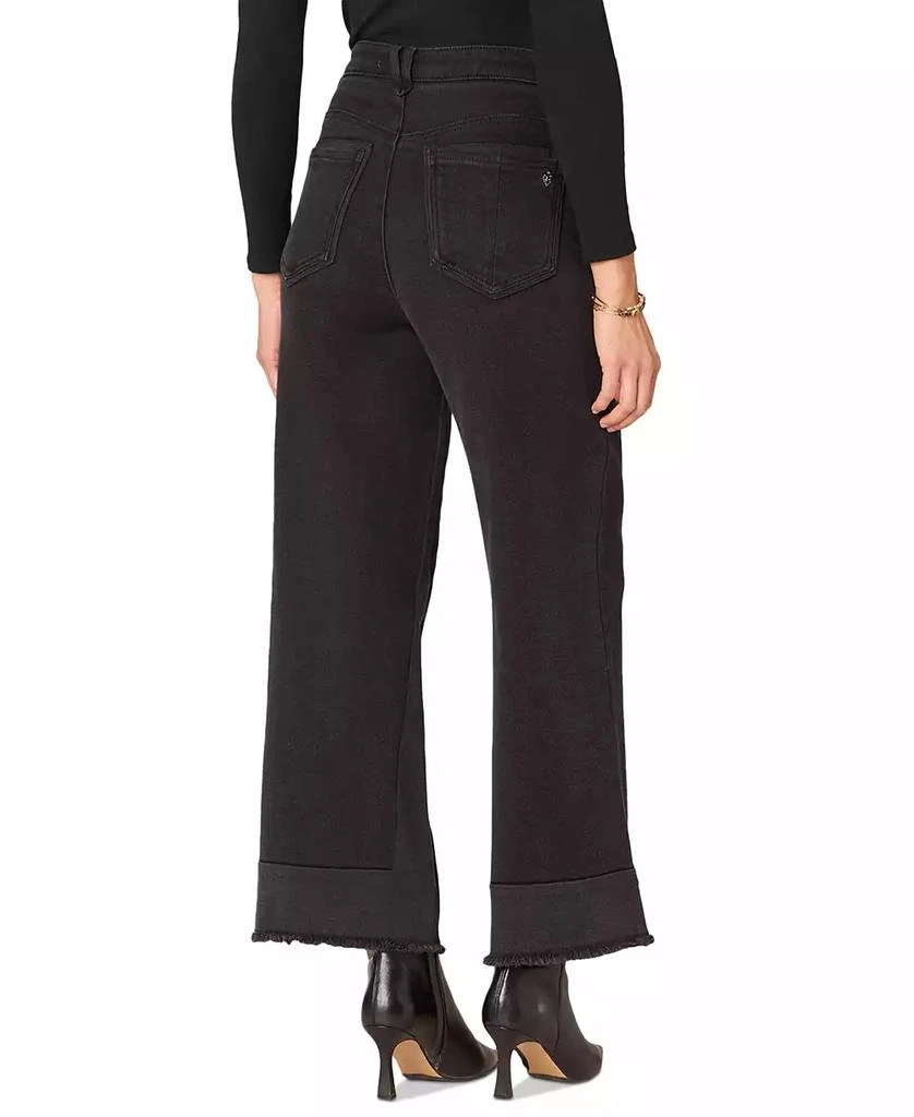 Democracy Women's "Ab" Solution Skyrise Splicing Wide-Leg Frayed-Hem Jeans 2
