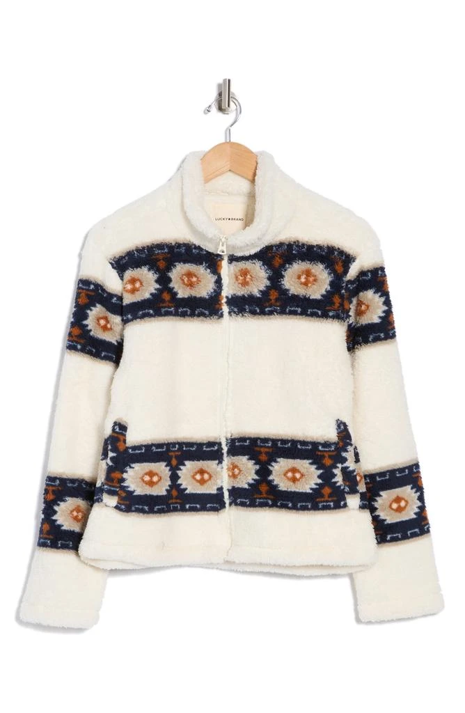 Lucky Brand Geo Print Faux Fur Zip Jacket 3