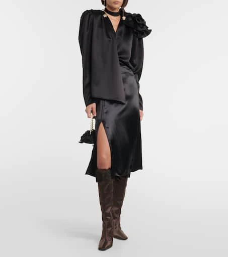Magda Butrym Faux satin knee-high boots 2