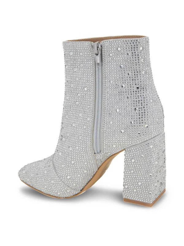 BCBG Briel Rhinestone Studded Block Heel Ankle Boots 4