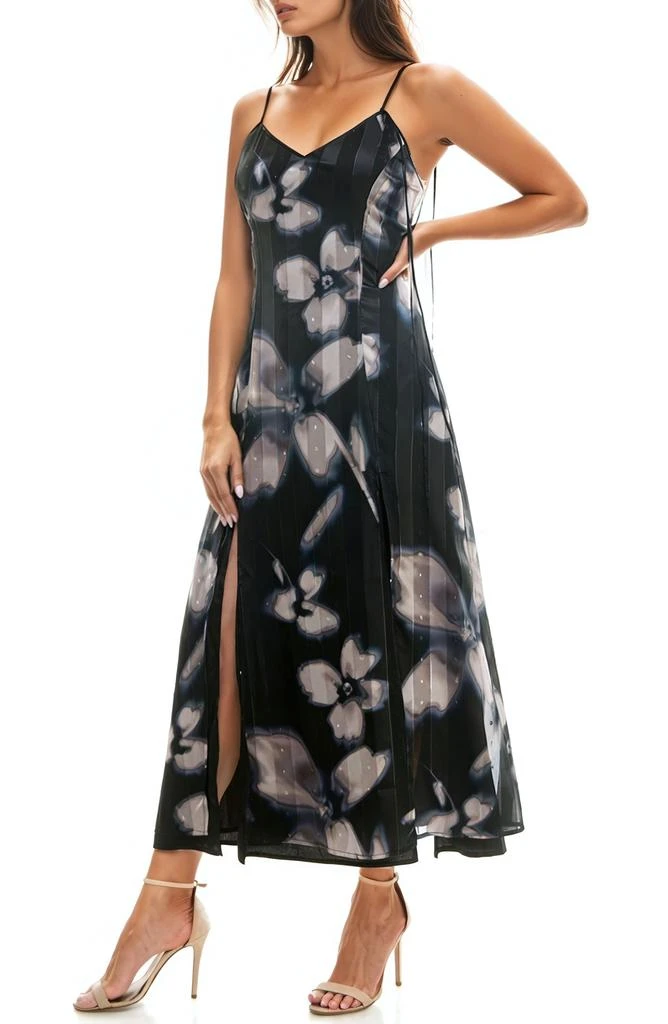 Socialite Metallic Clip Dot Chiffon Maxi Dress 3