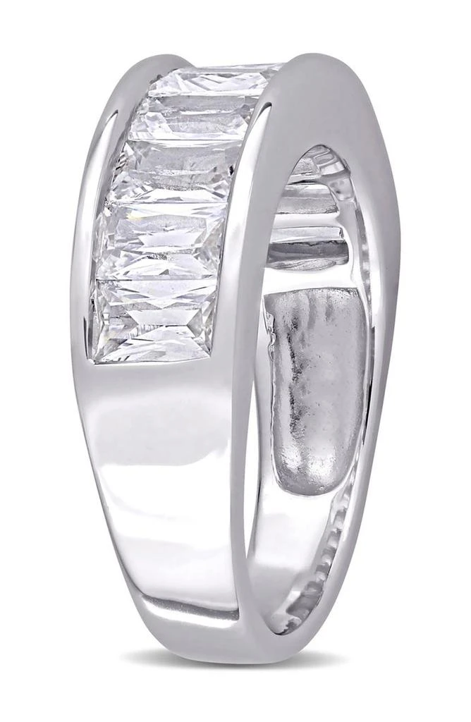 DELMAR Sterling Silver Baguette Cut Created White Sapphire Ring 4