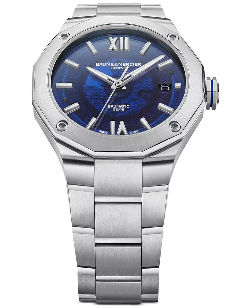 Baume 
Mercier Men
s Swiss Automatic Riviera Stainless Steel Bracelet Watch 42mm 3