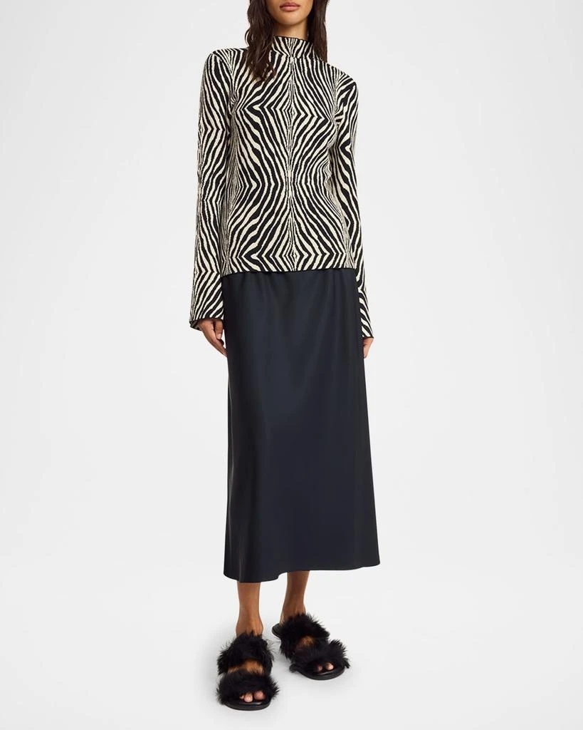 BY MALENE BIRGER Bernie Mock-Neck Zebra Intarsia Sweater 3