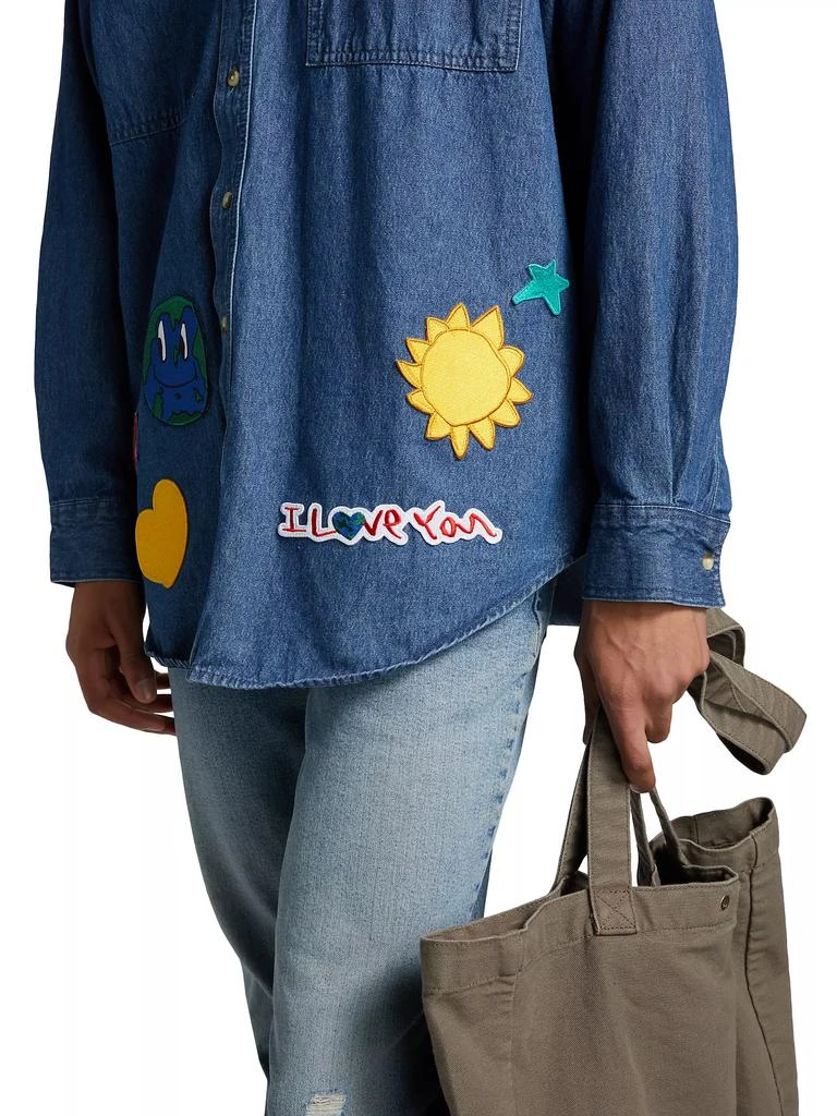 Kids Worldwide Universe Denim Button-Down Shacket 6
