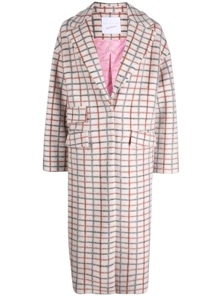 NA Single-breasted checked coat