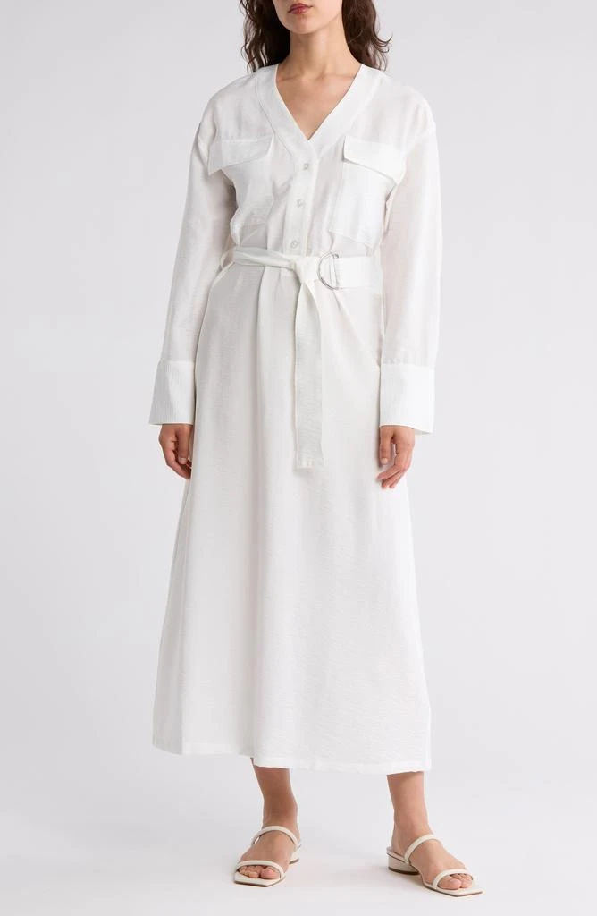 Ellen Tracy Long Sleeve D-Ring Belt Shirtdress 1