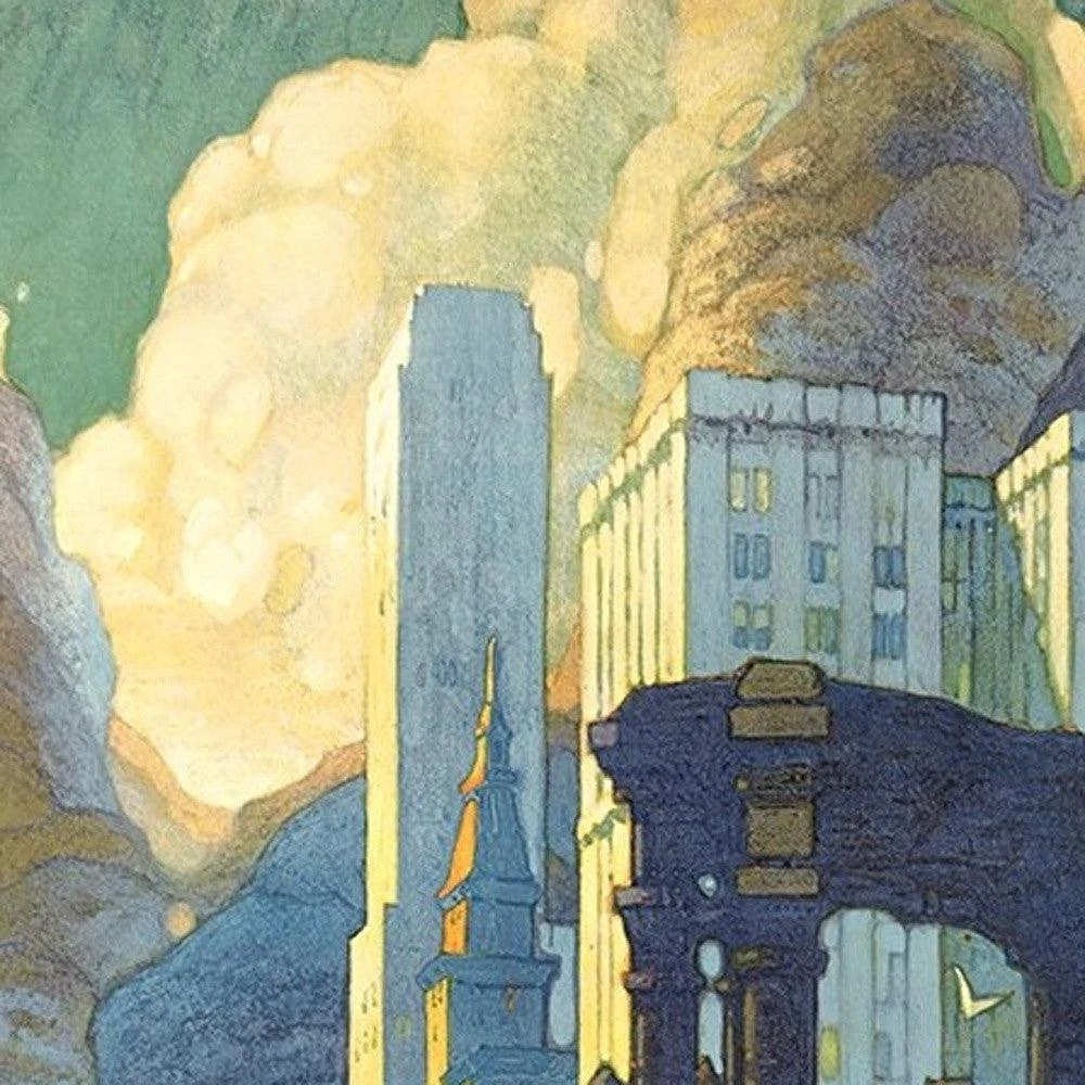 Hivvago 20" X 30" Vintage 1929 Chicago Michigan Ave Travel Poster Wall Art 2