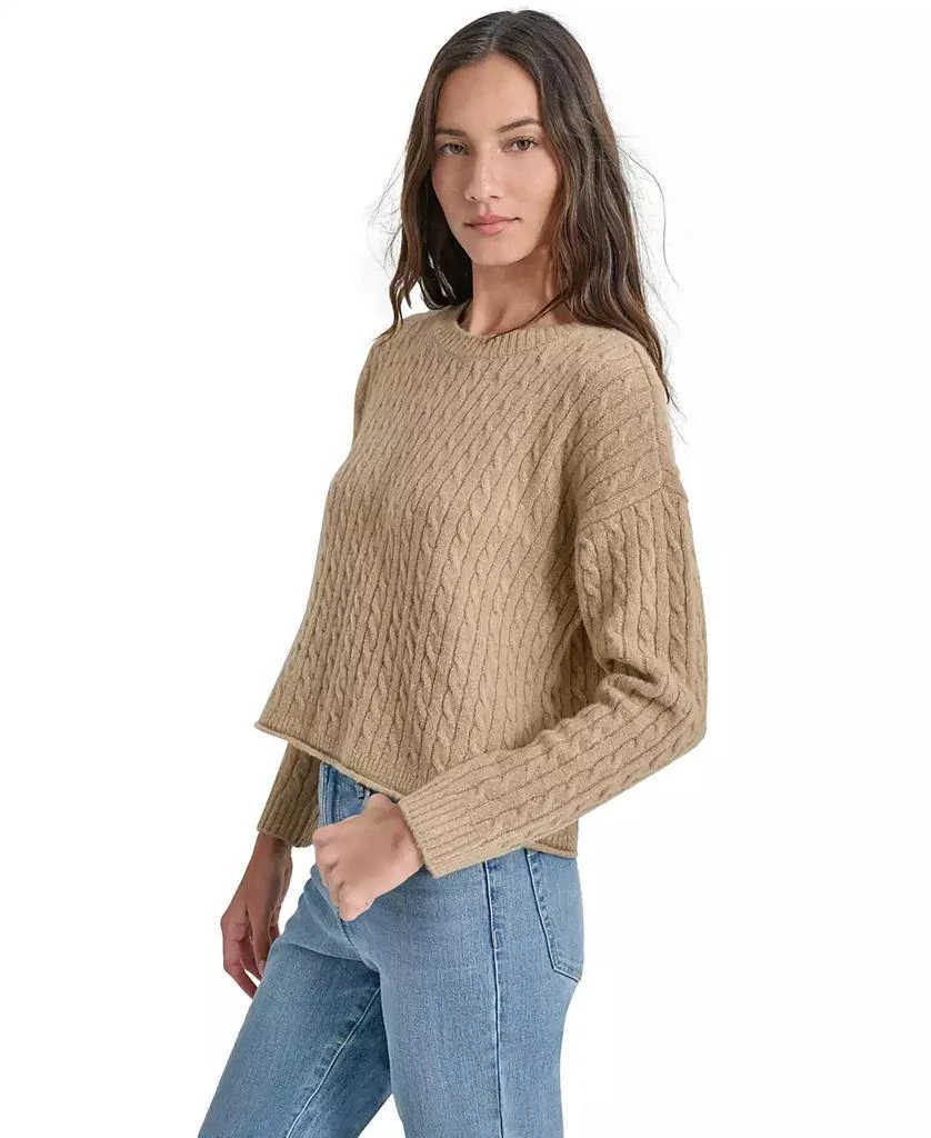 DKNY Jeans Petite Crewneck Cable-Knit Sweater 3