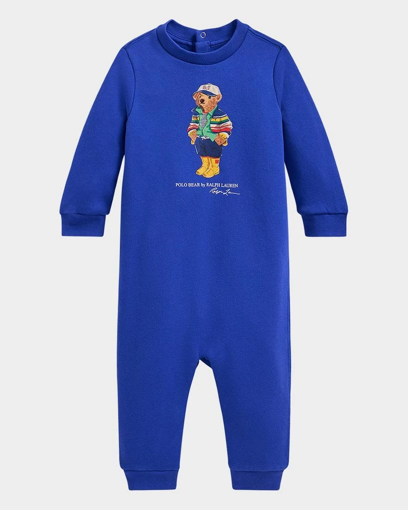 Ralph Lauren Boy's Fleece Polo Bear Coverall, Size 3M-9M 1