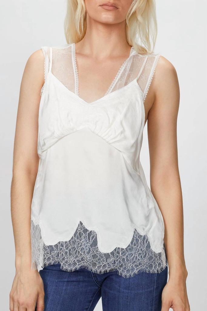 GOEN.J DOUBLE LAYERED LACE TRIMMED CAMISOLE